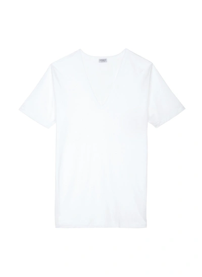Zimmerli 252 Royal Classic' V-neck Jersey Undershirt In White