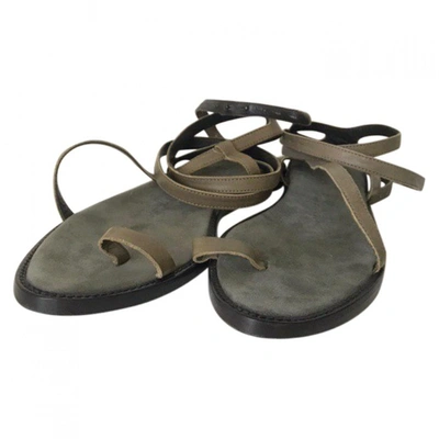Pre-owned Haider Ackermann Leather Sandal In Grey