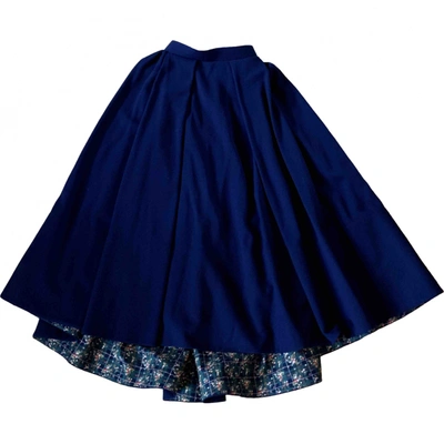 Pre-owned Ulyana Sergeenko Navy Wool Skirt