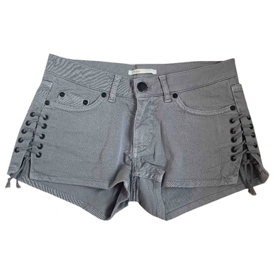 Pre-owned Maje Grey Cotton - Elasthane Shorts