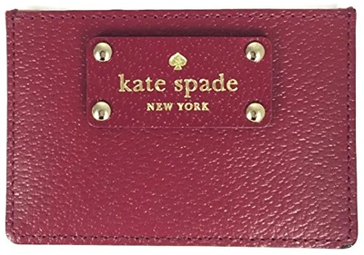 Kate Spade Wellesley Graham Wallet Business Card Holder Credit Card Holder  In Red Plum | ModeSens