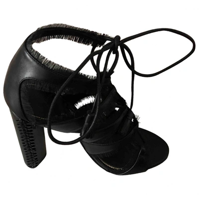 Pre-owned Tom Ford Leather Sandal In Black