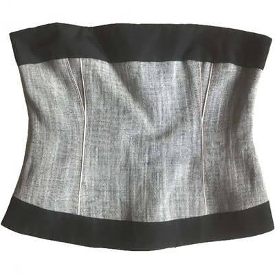 Pre-owned Narciso Rodriguez Grey Linen  Top