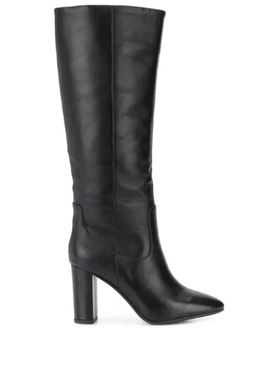 Lola Cruz High Heels Boots In Black Leather