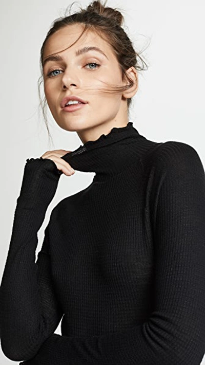 Free People Make It Easy Thermal Sweater In Black