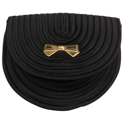 Pre-owned Nina Ricci Silk Clutch Bag In Black