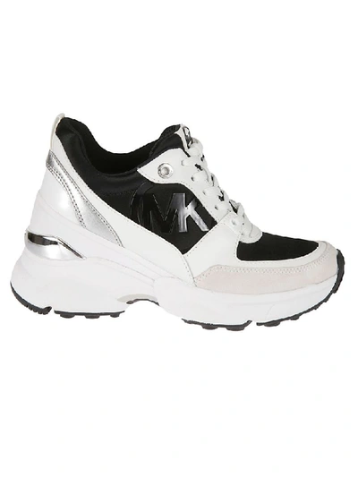 Michael Kors Mickey Trainer Sneakers In Black/optic White ModeSens