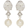 Miu Miu Faux-pearl And Crystal Clip-on Earrings In Silver