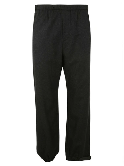 Prada Ribbed Trousers In Anthracite