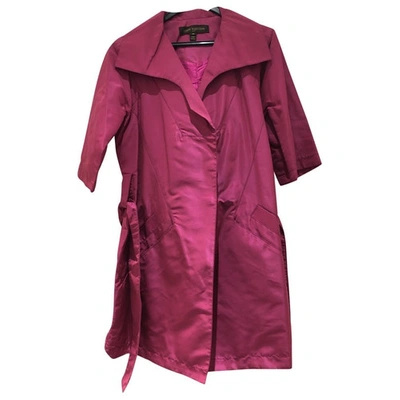 Pre-owned Louis Vuitton Silk Trench Coat In Pink