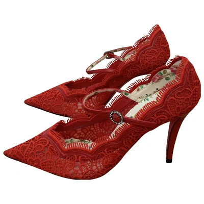 Pre-owned Gucci Sylvie Red Cloth Heels