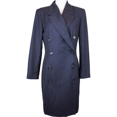 Pre-owned Marella Wool Trench Coat In Grey