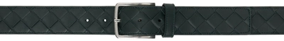 Bottega Veneta Men's Cintura Intrecciato Leather Belt In Black