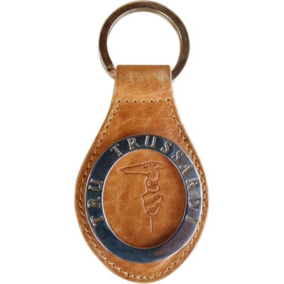 Pre-owned Trussardi Leather Key Ring In Brown