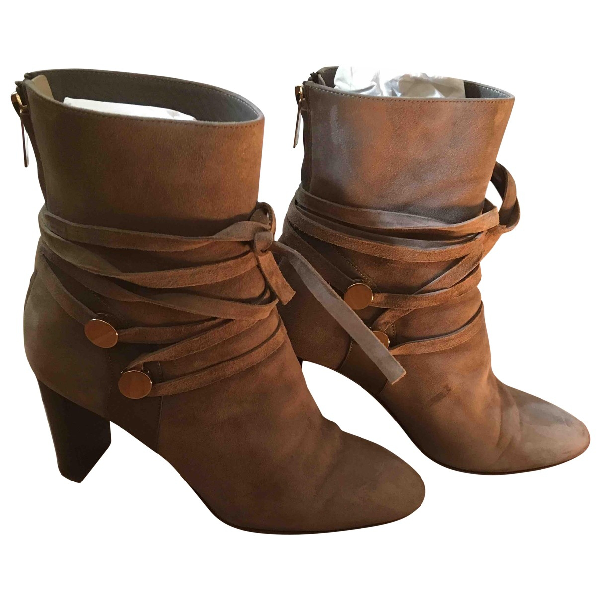 Pre-Owned Jimmy Choo Grey Suede Ankle Boots | ModeSens