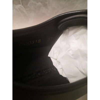 Pre-owned Dolce & Gabbana Black Leather Trainers