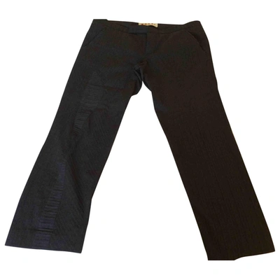 Pre-owned Marni Wool Straight Trousers In Grey