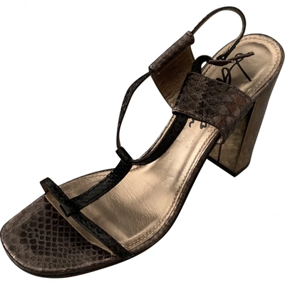 Pre-owned Lanvin Leather Sandals In Silver