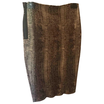 Pre-owned Lanvin Silk Mid-length Skirt In Beige