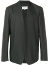 Maison Margiela Collarless Blazer In 855 Dark Grey