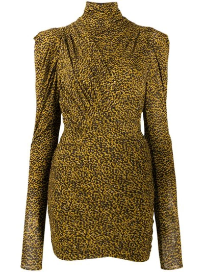 Isabel Marant Jisola Printed Mini Dress In Yellow