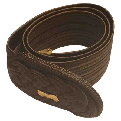 Pre-owned Nina Ricci Silk Belt In Brown