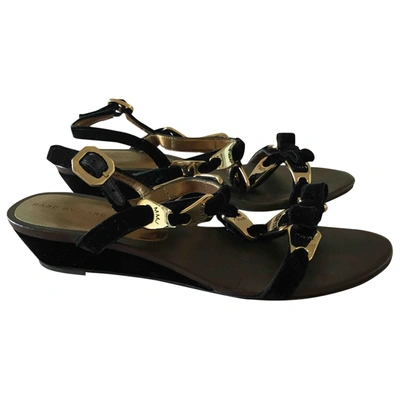 Pre-owned Marc By Marc Jacobs Velvet Sandals In Black