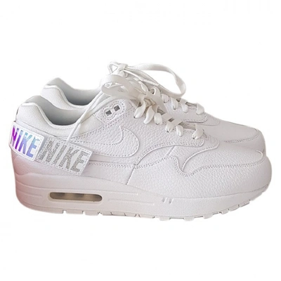 Pre-owned Nike Air Max 1 White Leather Trainers