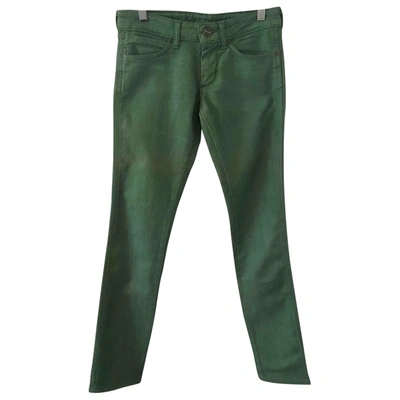 Pre-owned Wrangler Straight Jeans In Green