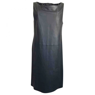 Pre-owned Raoul Leather Mid-length Dress In Black