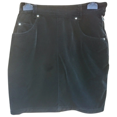 Pre-owned Katharine Hamnett Velvet Mini Skirt In Black