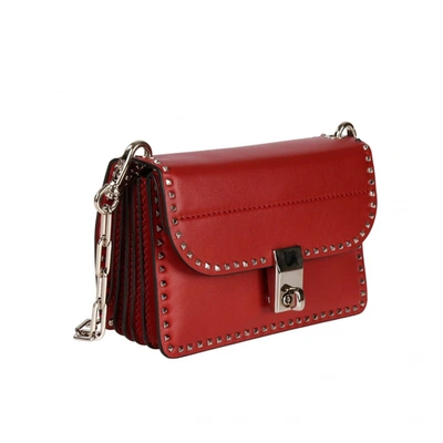 Pre-owned Valentino Garavani Rockstud Leather Mini Bag In Red