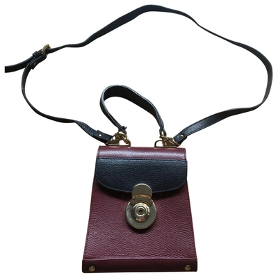 Pre-owned Claudie Pierlot Leather Handbag In Burgundy
