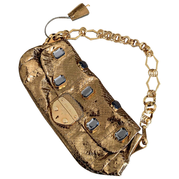 gold prada clutch