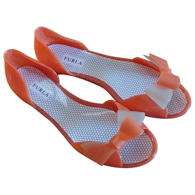 Pre-owned Furla Sandals In Orange