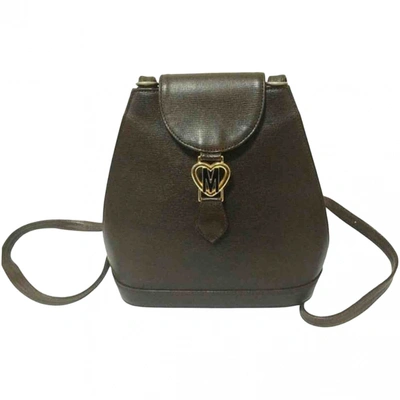 Pre-owned Moschino Cheap And Chic Leather Backpack In Brown