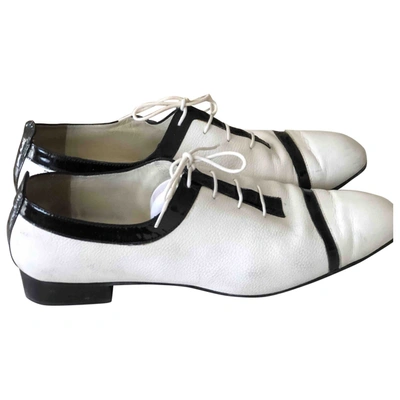 Pre-owned Fratelli Rossetti Leather Lace Ups In White