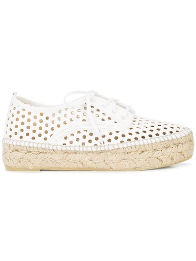 Loeffler Randall Alfie Perforated Vachetta Leather Espadrille Sneakers In Nocolor