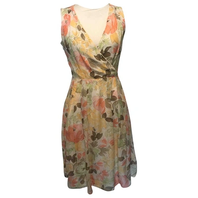 Pre-owned Ann Taylor Silk Mid-length Dress In Multicolour
