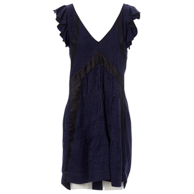 Pre-owned Balenciaga Silk Mini Dress In Blue