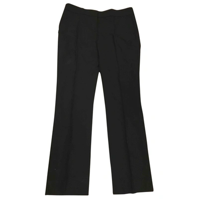 Pre-owned Burberry Wool Straight Trousers In Black