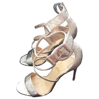Pre-owned Christian Louboutin Leather Sandals In Gold