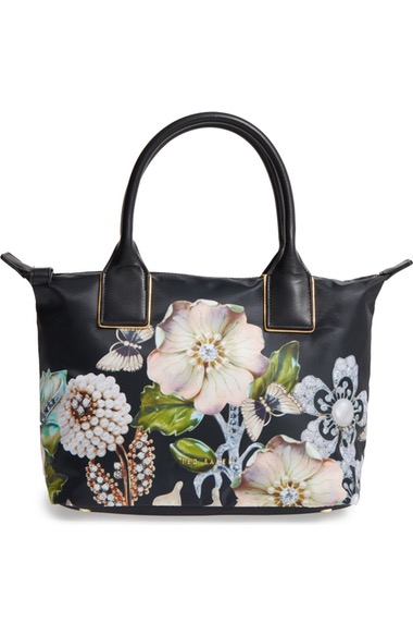 Ted Baker Small Gem Gardens Nylon Tote In Black | ModeSens