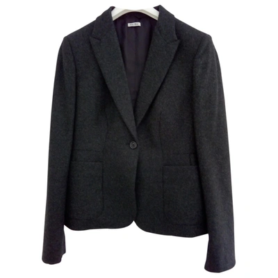 Pre-owned Miu Miu Wool Blazer In Grey