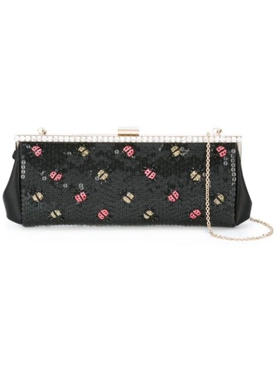Red Valentino Lady Bugs Embellished Clutch - Black