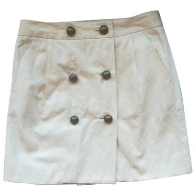 Pre-owned Bcbg Max Azria Mini Skirt In Ecru