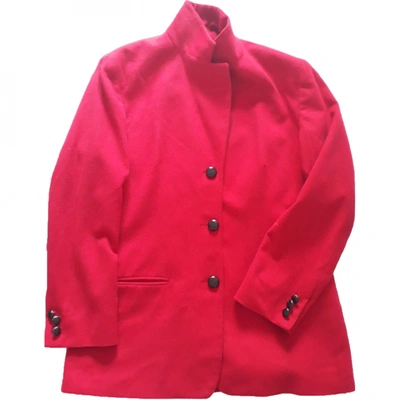 Pre-owned Burberry Cashmere Blazer In Red