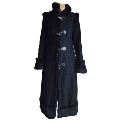 Pre-owned Moschino Cheap And Chic Wool Coat In Black