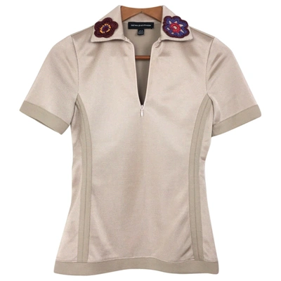 Pre-owned Ostwald Helgason Beige Polyester Top