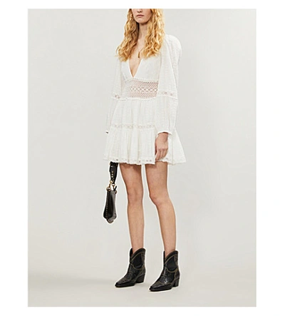 free people white cotton dress The Delightful Mini In Ivory Shiny Tulle V Neck Slit Summer Dress Flowy dress over embroidered details for Color:Cream/Gold